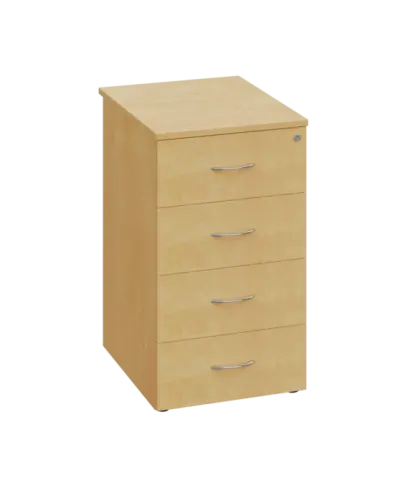 CKCP 2 - 65 kontejner přístavný, 4-zásuvkový, deska 25 mm, centrální zámek, bříza světlá